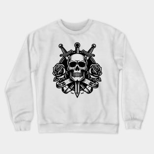 skull roses and sword Crewneck Sweatshirt